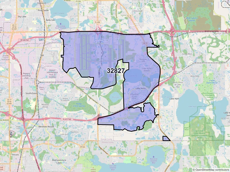 Map of ZIP Code 32827 — Orlando, FL