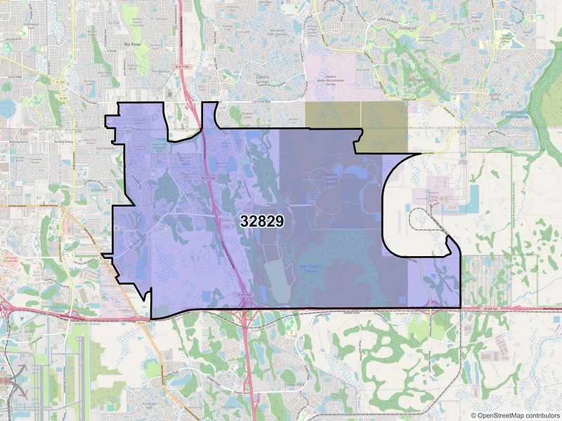 Map of ZIP Code 32829 — Orlando, FL