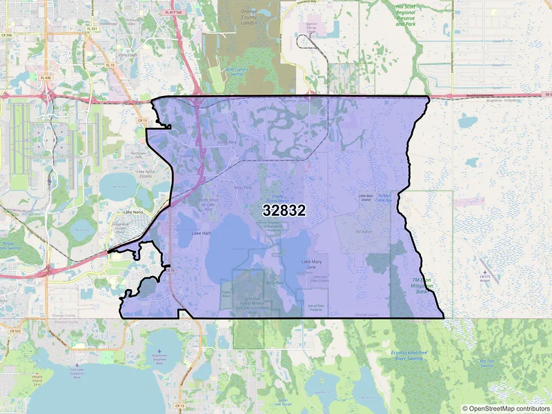 Map of ZIP Code 32832 — Orlando, FL