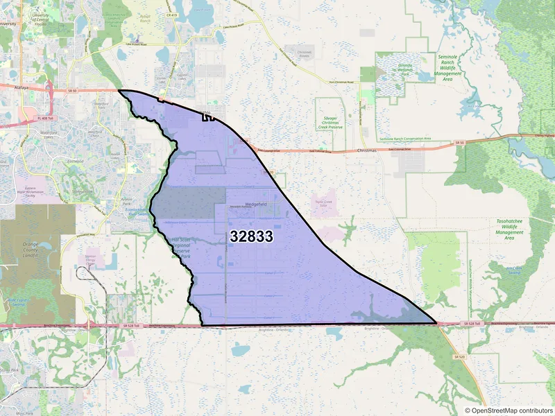 Map of ZIP Code 32833 — Orlando, FL