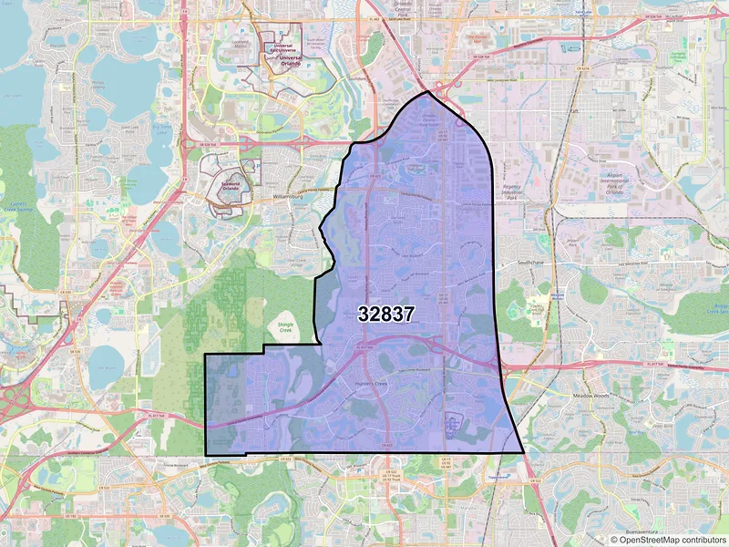 Map of ZIP Code 32837 — Orlando, FL