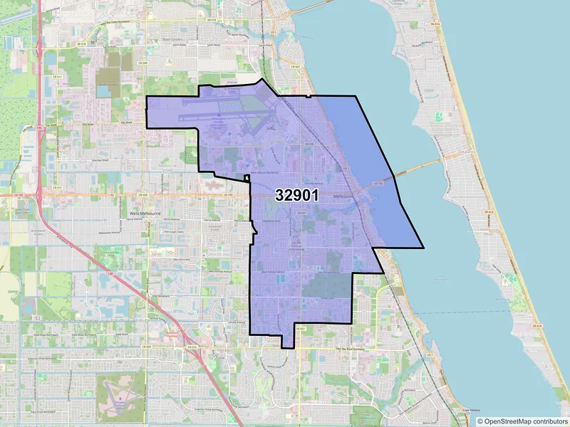 Map of ZIP Code 32901 — Melbourne, FL