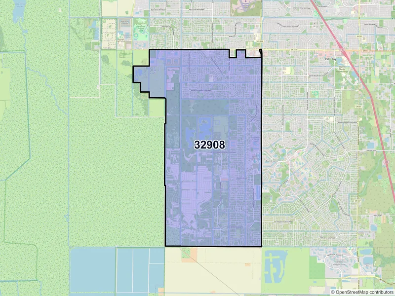 Map of ZIP Code 32908 — Palm Bay, FL