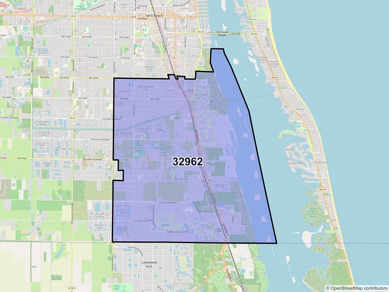 Map of ZIP Code 32962 — Vero Beach, FL