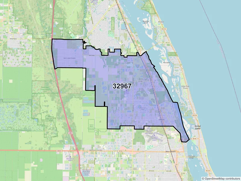 Map of ZIP Code 32967 — Vero Beach, FL