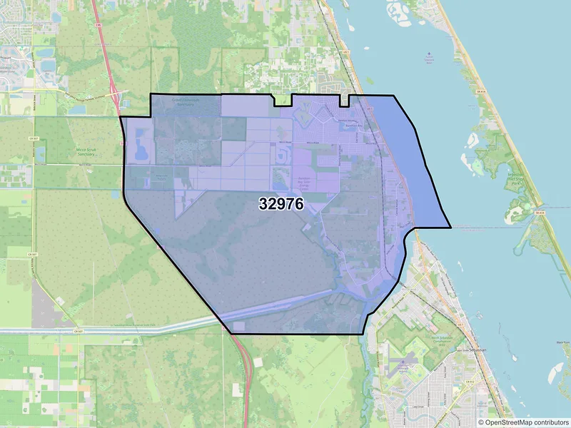 Map of ZIP Code 32976 — Sebastian, FL