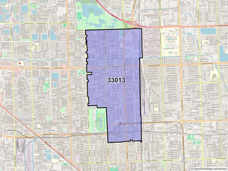 Map of ZIP Code 33013 — Hialeah, FL