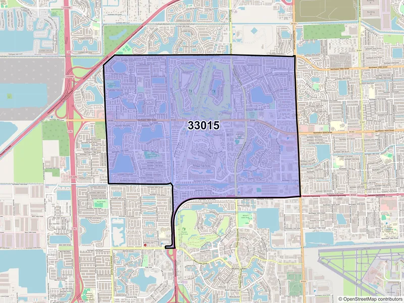 Map of ZIP Code 33015 — Hialeah, FL