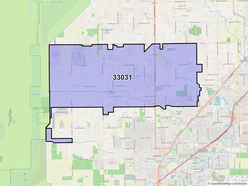 Map of ZIP Code 33031 — Homestead, FL