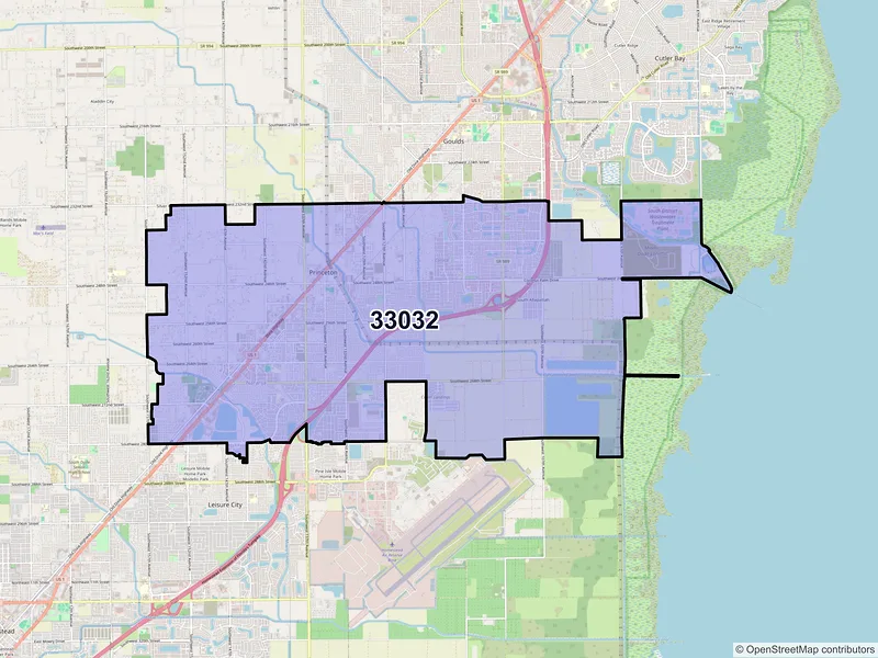 Map of ZIP Code 33032 — Homestead, FL