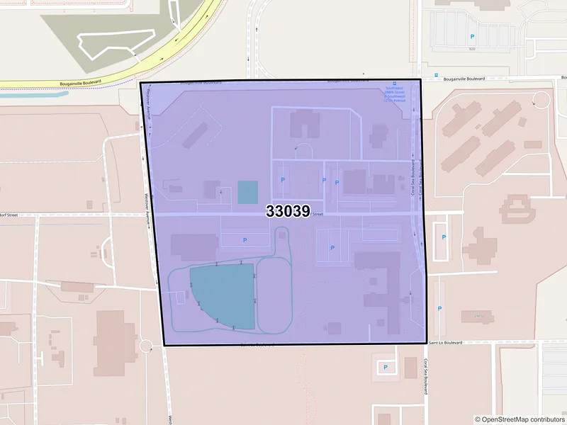 Map of ZIP Code 33039 — Homestead, FL