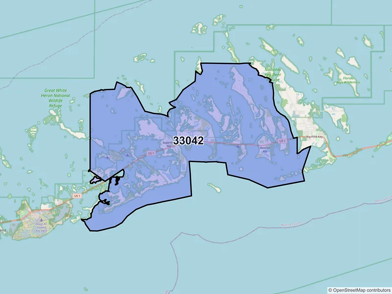 Map of ZIP Code 33042 — Summerland Key, FL