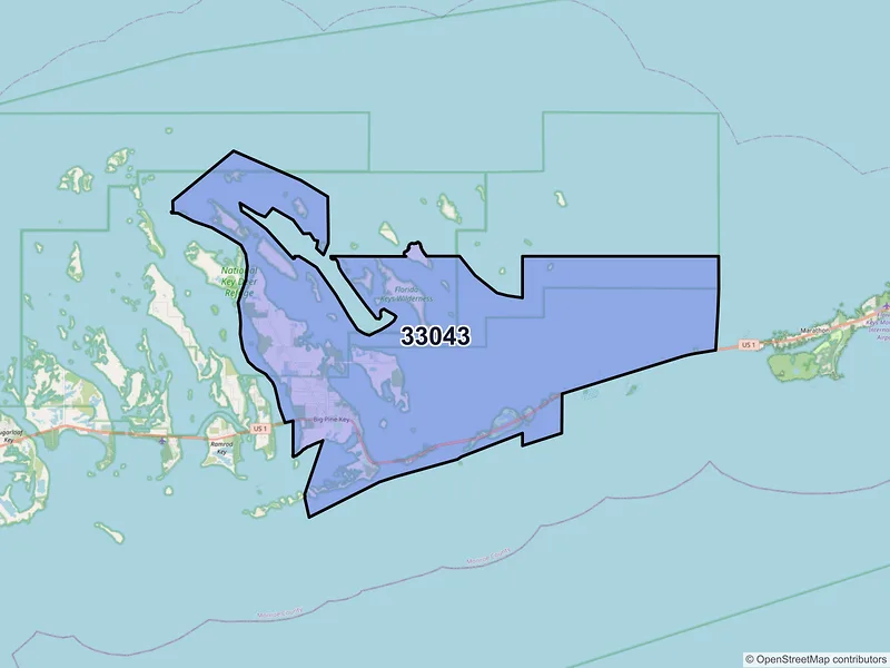 Map of Big Pine Key, Florida and ZIP codes