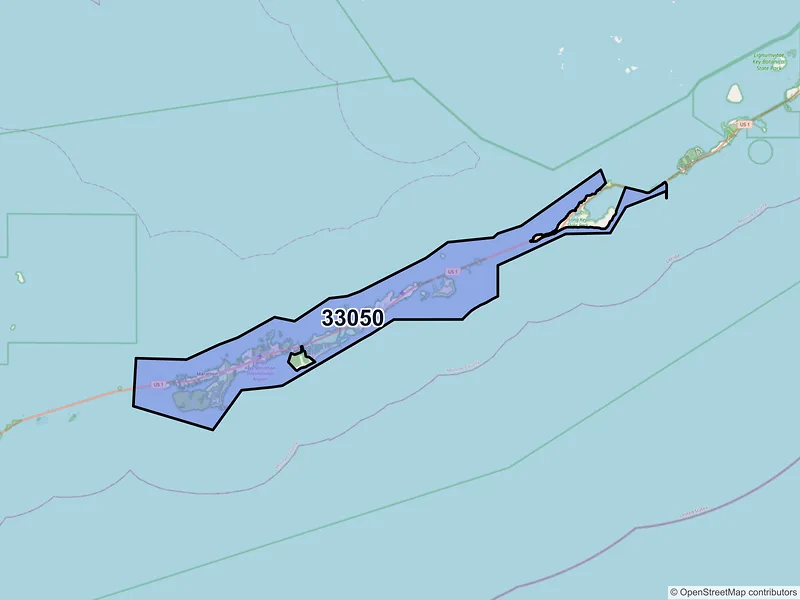 Map of ZIP Code 33050 — Marathon, FL