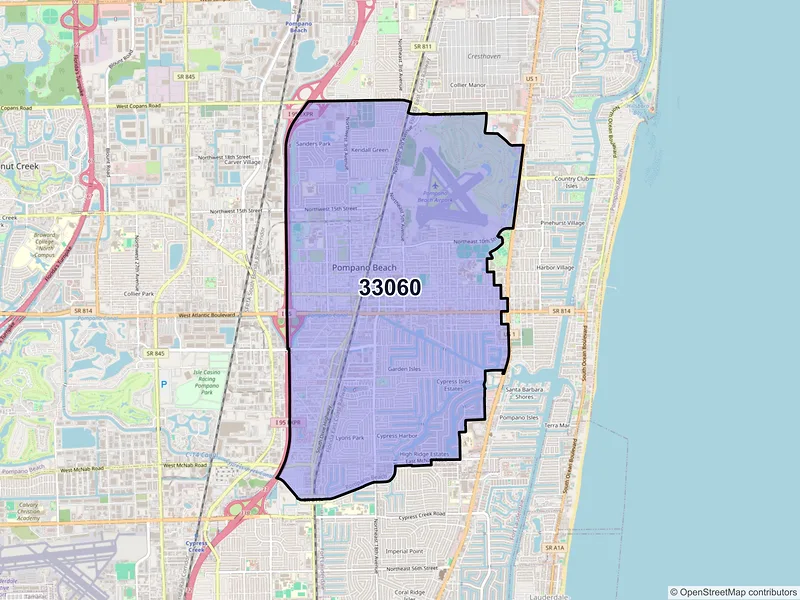 Map of ZIP Code 33060 — Pompano Beach, FL