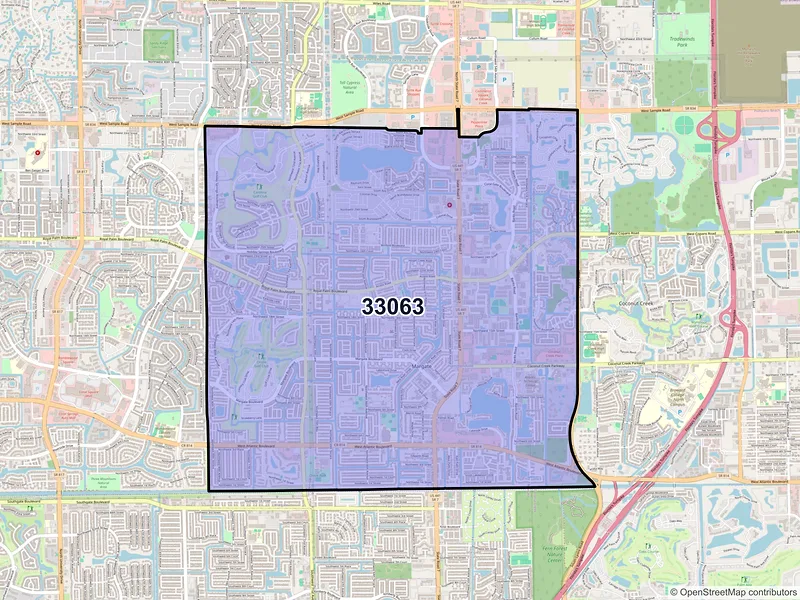 Map of ZIP Code 33063 — Pompano Beach, FL