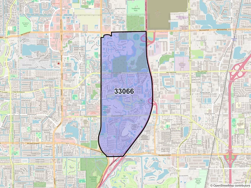 Map of ZIP Code 33066 — Pompano Beach, FL