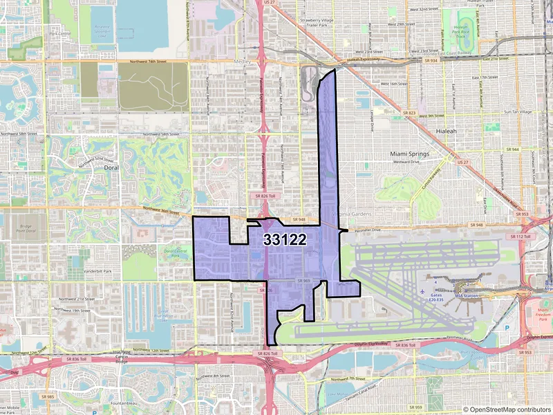 Map of ZIP Code 33122 — Miami, FL
