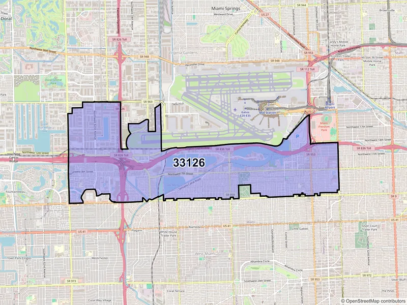 Map of ZIP Code 33126 — Miami, FL