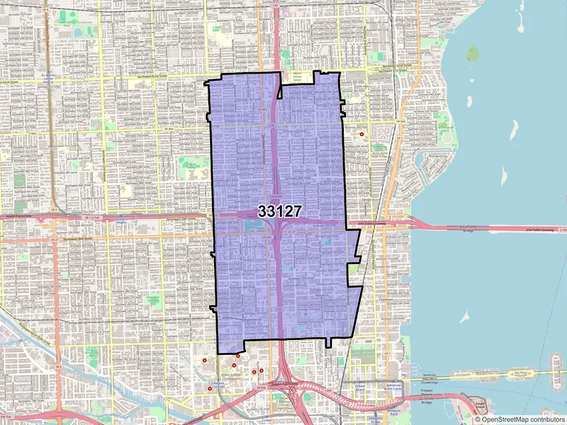 Map of ZIP Code 33127 — Miami, FL