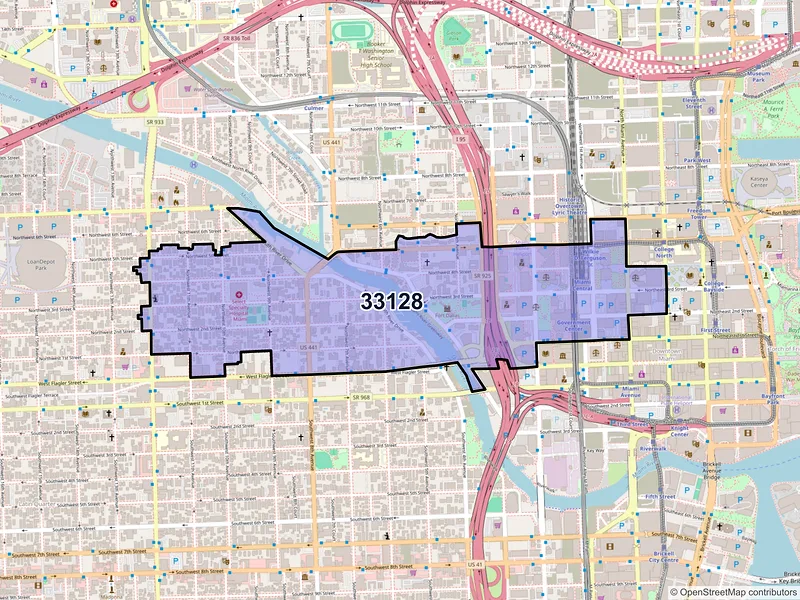 Map of ZIP Code 33128 — Miami, FL