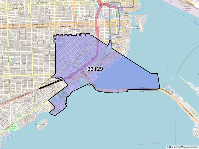 Map of ZIP Code 33129 — Miami, FL