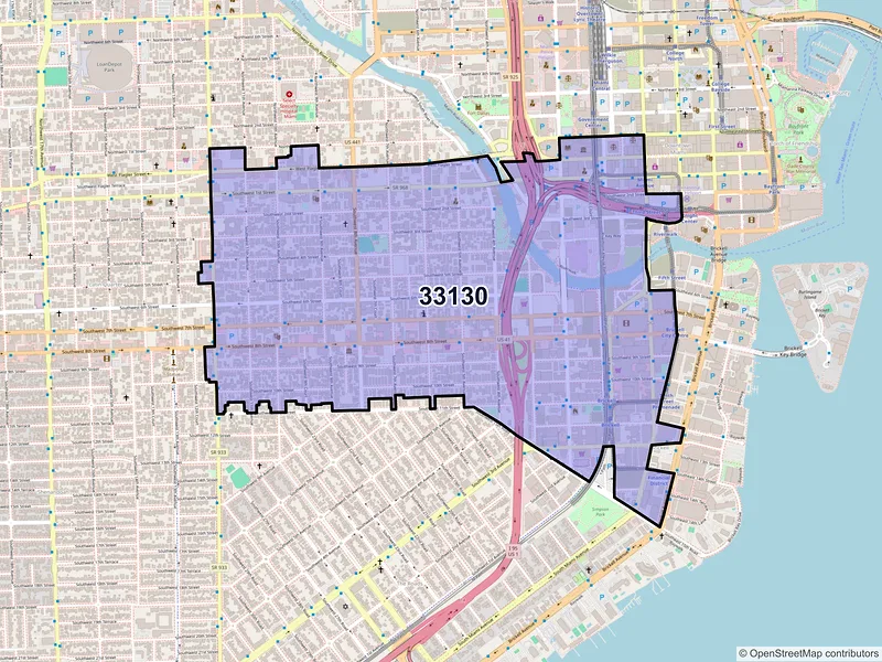 Map of ZIP Code 33130 — Miami, FL