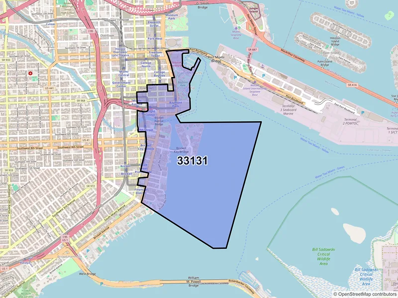 Map of ZIP Code 33131 — Miami, FL
