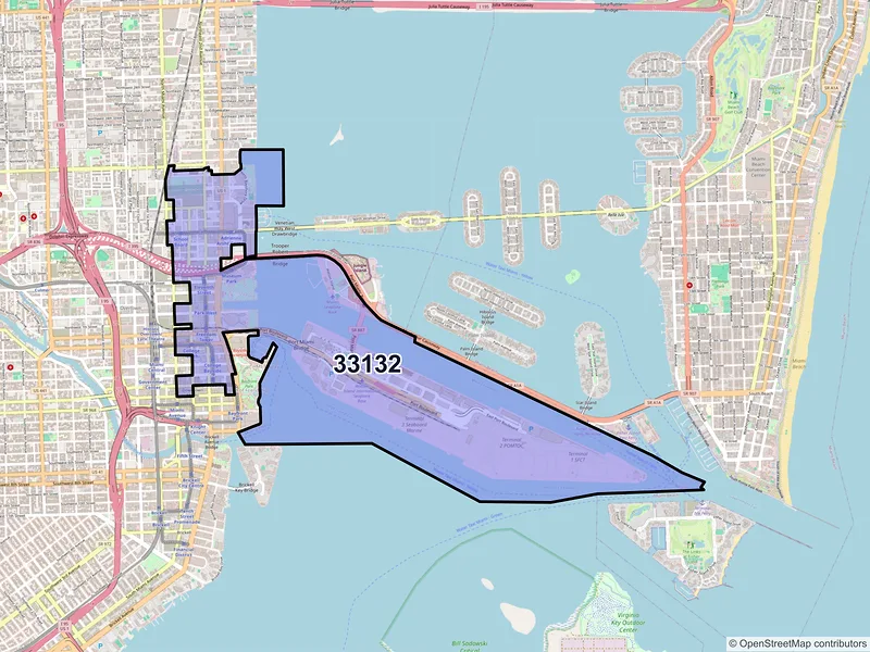 Map of ZIP Code 33132 — Miami, FL
