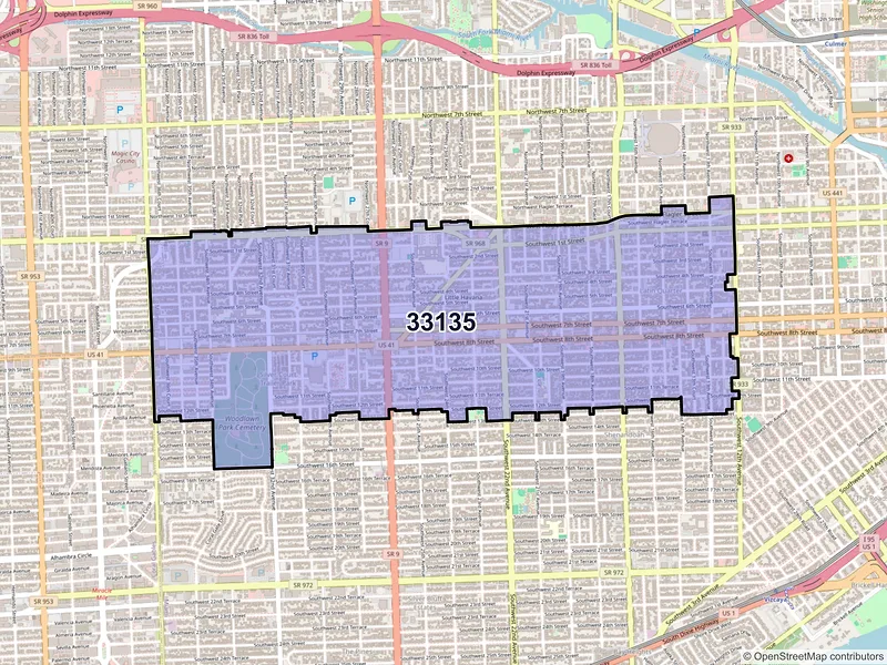 Map of ZIP Code 33135 — Miami, FL