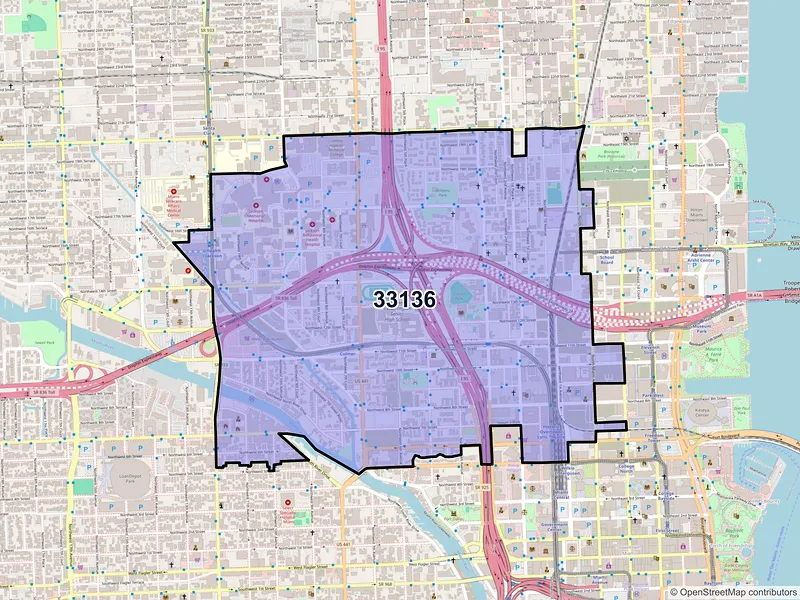 Map of ZIP Code 33136 — Miami, FL