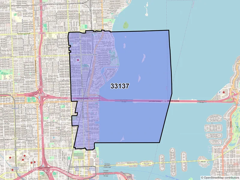 Map of ZIP Code 33137 — Miami, FL