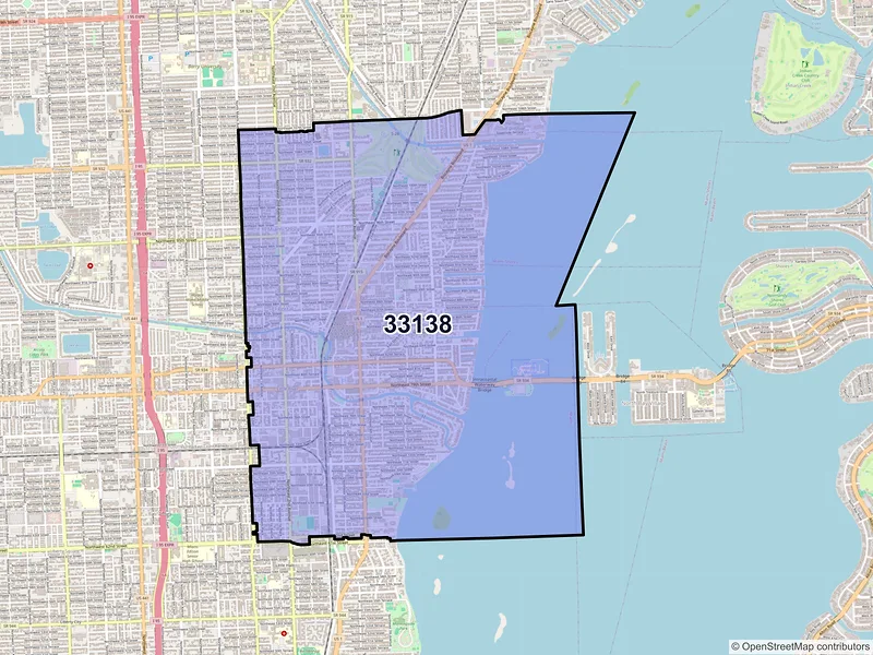 Map of ZIP Code 33138 — Miami, FL