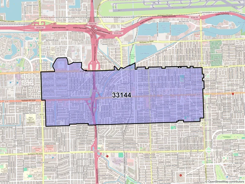 Map of ZIP Code 33144 — Miami, FL