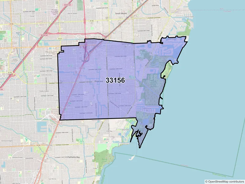 Map of ZIP Code 33156 — Miami, FL