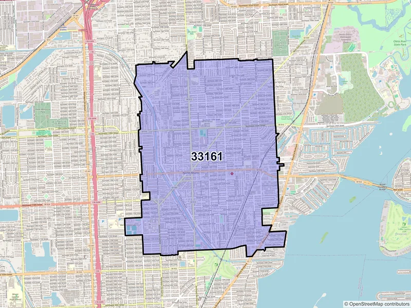 Map of ZIP Code 33161 — Miami, FL