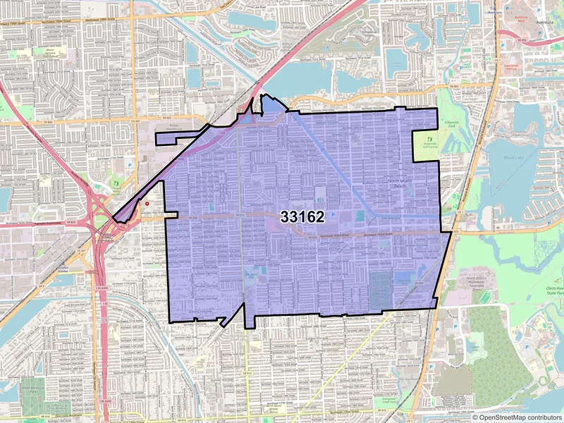 Map of ZIP Code 33162 — Miami, FL