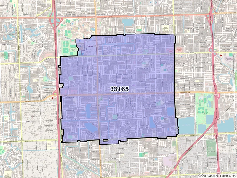 Map of ZIP Code 33165 — Miami, FL