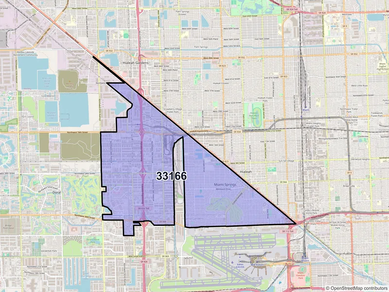 Map of ZIP Code 33166 — Miami, FL