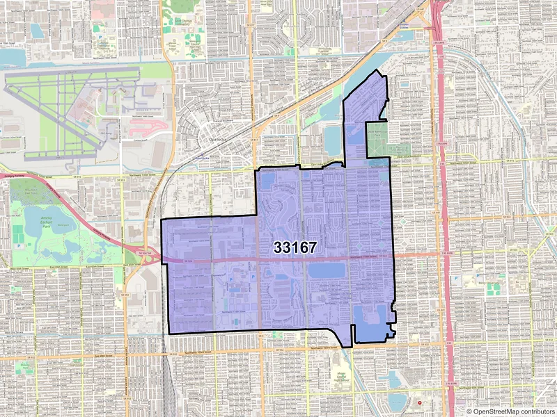 Map of ZIP Code 33167 — Miami, FL