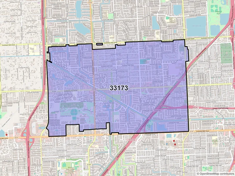 Map of ZIP Code 33173 — Miami, FL