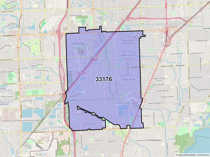 Map of ZIP Code 33176 — Miami, FL