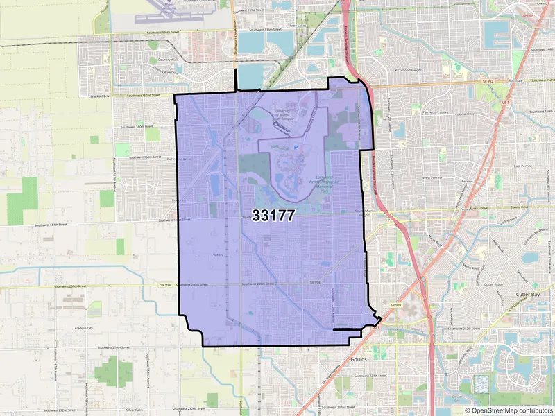 Map of ZIP Code 33177 — Miami, FL