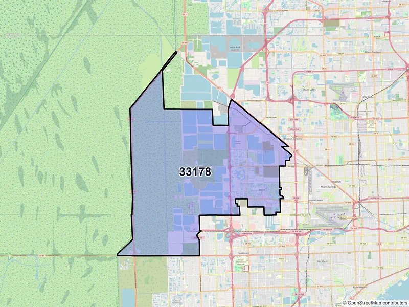 Map of ZIP Code 33178 — Miami, FL
