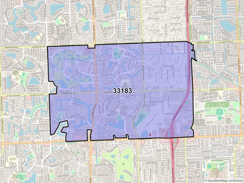 Map of ZIP Code 33183 — Miami, FL