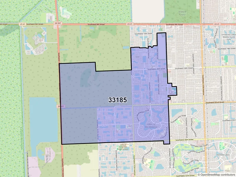 Map of ZIP Code 33185 — Miami, FL