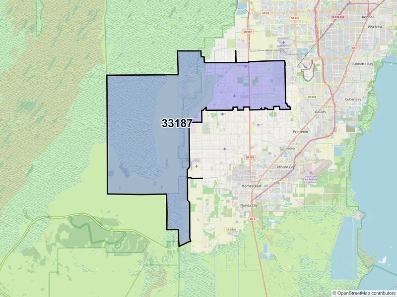 Map of ZIP Code 33187 — Miami, FL