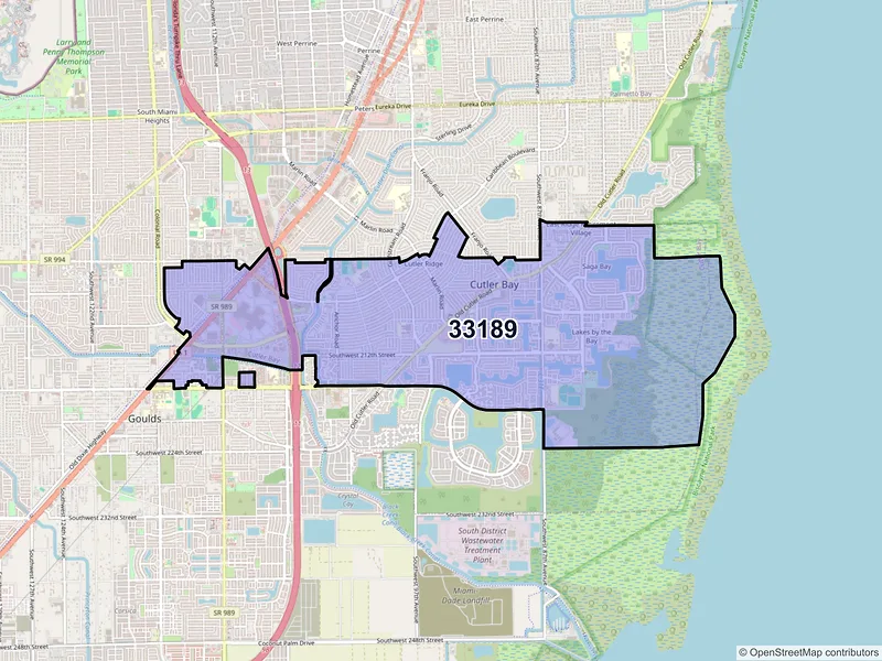 Map of ZIP Code 33189 — Miami, FL