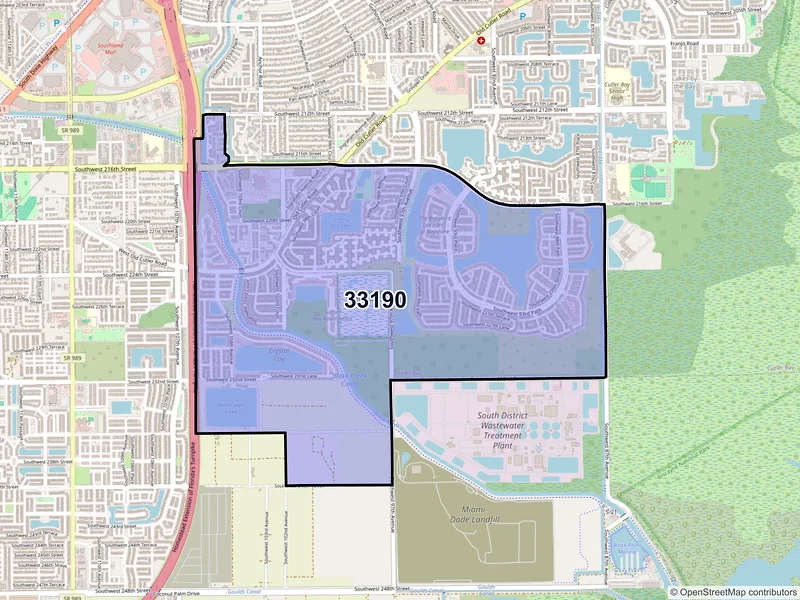 Map of ZIP Code 33190 — Miami, FL