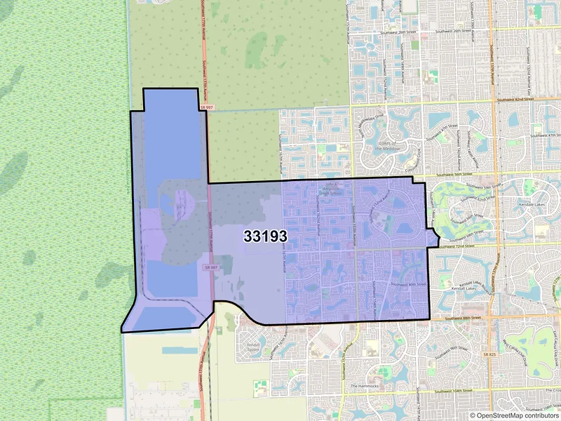 Map of ZIP Code 33193 — Miami, FL
